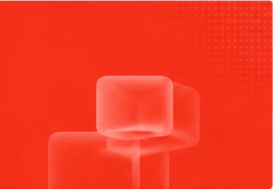 Translucent red dimensional blocks